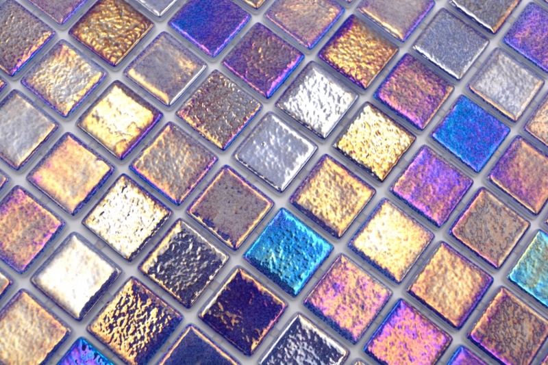 Mosaïque de piscine Mosaïque de verre bleu violet multicolore irisé mur sol cuisine salle de bain douche MOS220-P55255