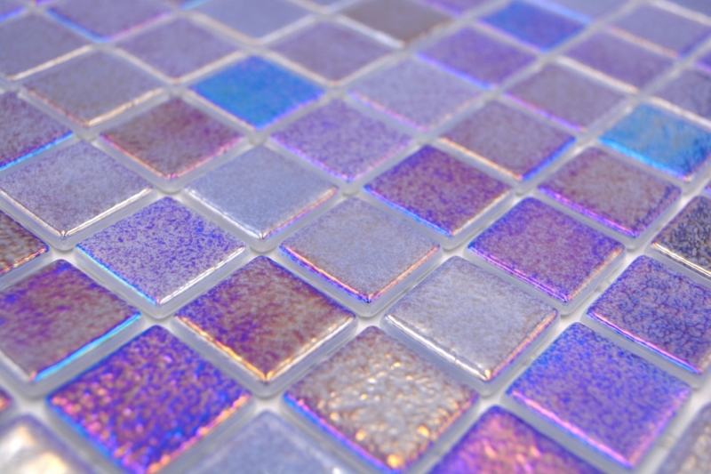 Mosaïque de piscine Mosaïque de verre bleu violet multicolore irisé mur sol cuisine salle de bain douche MOS220-P55255