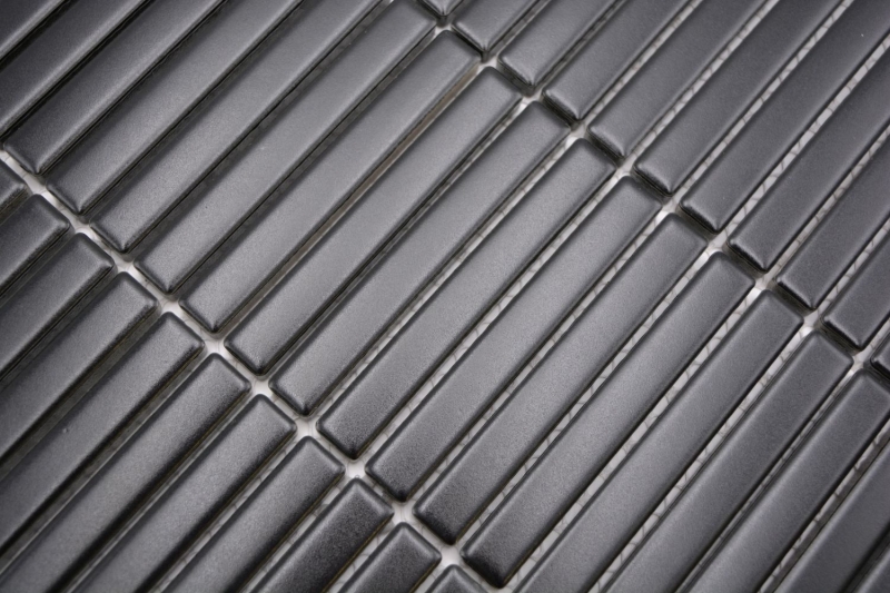 Mosaïque céramique Bâtonnets noir mat mur cuisine salle de bain douche MOS24-CG01