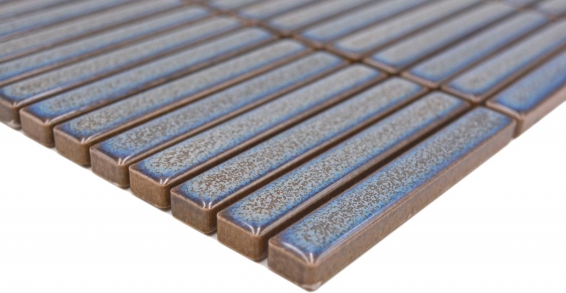 Mosaïque céramique Carreaux de mosaïque gris-bleu brillant mur cuisine salle de bain douche MOS24-CG41