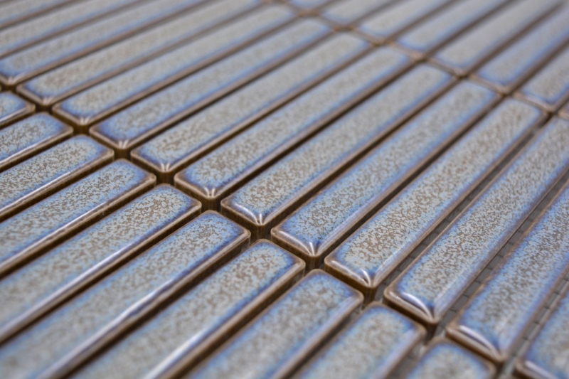 Mosaïque céramique Carreaux de mosaïque gris-bleu brillant mur cuisine salle de bain douche MOS24-CG41