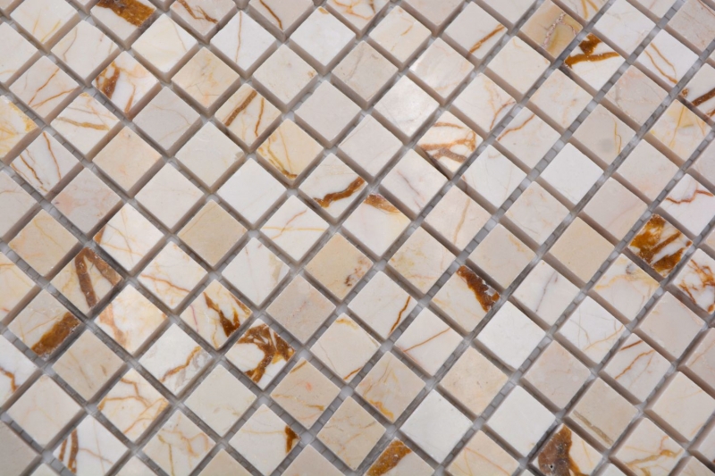 Mosaïque de pierre naturelle Marbre golden cream poli mur sol cuisine salle de bain douche MOS38-15-2807