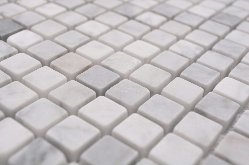 Mosaïque de pierre naturelle Marbre blanc aspect carrare mat mur sol cuisine salle de bain douche MOS38-15-2000