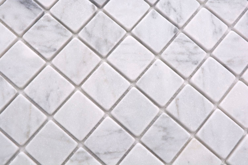 Mosaïque en pierre naturelle Marbre blanc aspect carrare mat mur sol cuisine salle de bain douche MOS42-32-2000