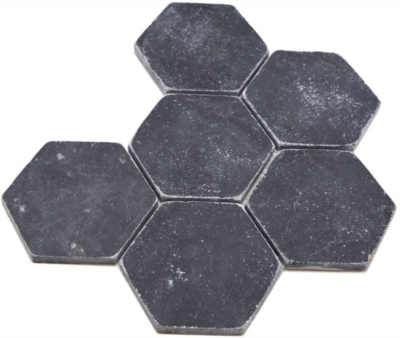 Pierre naturelle Carreaux de mosaïque Marbre noir mat mur sol cuisine salle de bain douche MOS42-HX143