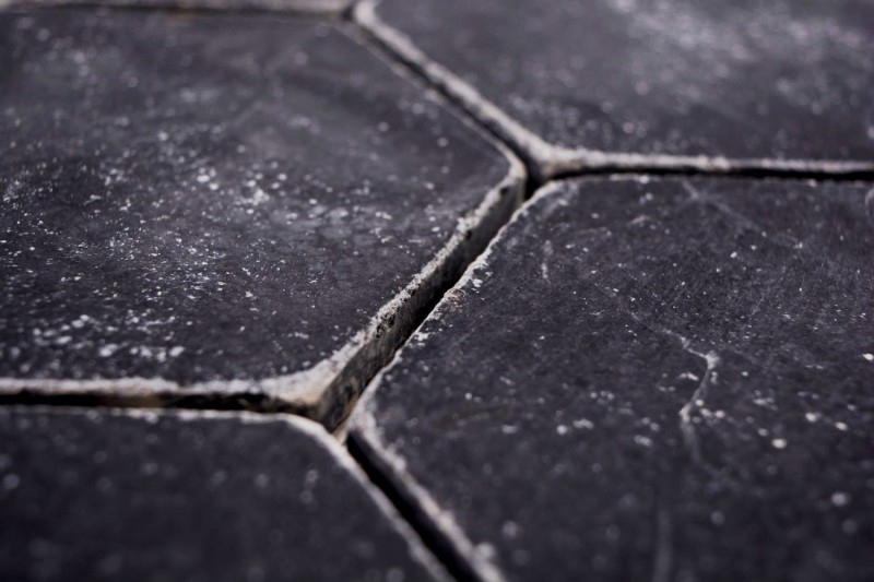Pierre naturelle Carreaux de mosaïque Marbre noir mat mur sol cuisine salle de bain douche MOS42-HX143