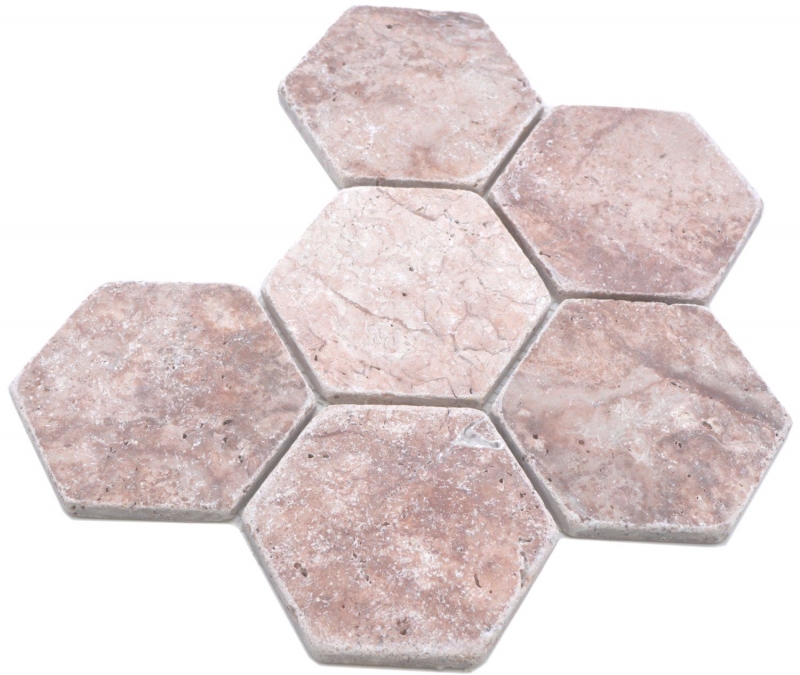 Pierre naturelle Carreaux de mosaïque Terrasse Travertin rouge mat mur sol cuisine salle de bain douche MOS42-HX145