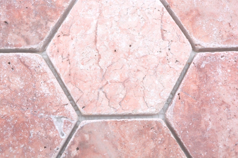 Pierre naturelle Carreaux de mosaïque Terrasse Travertin rouge mat mur sol cuisine salle de bain douche MOS42-HX145