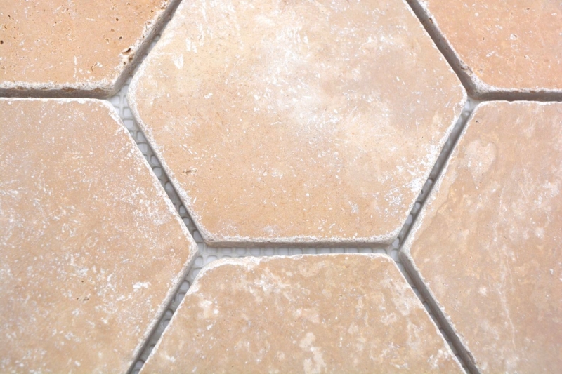 Pierre naturelle Carreaux de mosaïque Terrasse Travertin noix mat mur sol cuisine salle de bain douche MOS42-HX144