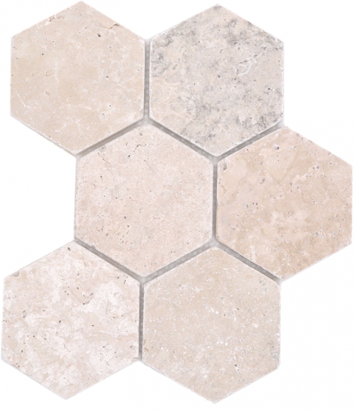 Pierre naturelle Carreaux de mosaïque Terrasse Travertin beige mat mur sol cuisine salle de bain douche MOS42-HX146