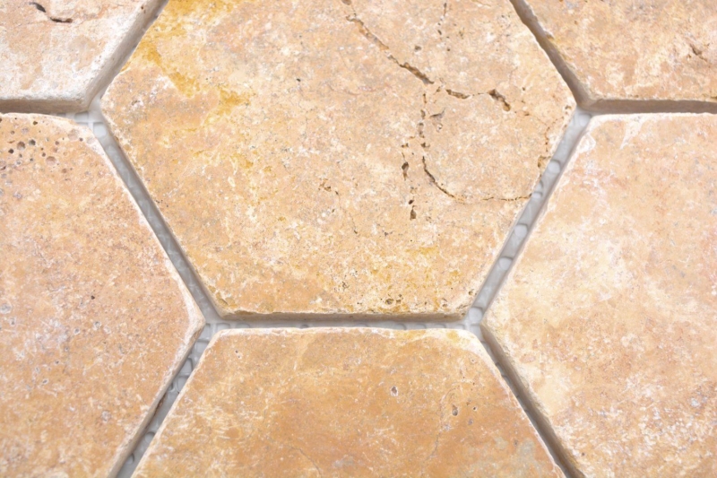 Pierre naturelle Carreaux de mosaïque Terrasse Travertin jaune dor mat mur sol cuisine salle de bain douche MOS42-HX151