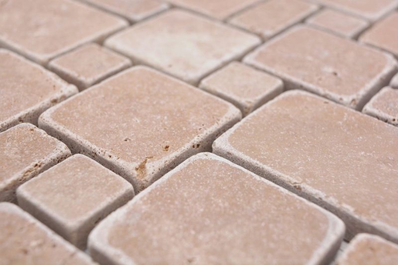 Pierre naturelle Carreaux de mosaïque Terrasse Travertin noix mat mur sol cuisine salle de bain douche MOS40-FP44