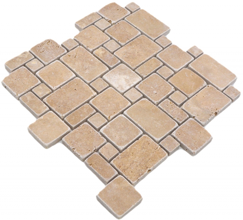 Pierre naturelle Carreaux de mosaïque Terrasse Travertin noix mat mur sol cuisine salle de bain douche MOS40-FP44