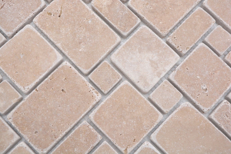Pierre naturelle Carreaux de mosaïque Terrasse Travertin noix mat mur sol cuisine salle de bain douche MOS40-FP44