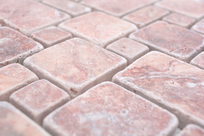 Pierre naturelle Carreaux de mosaïque Terrasse Travertin rouge mat mur sol cuisine salle de bain douche MOS40-FP45