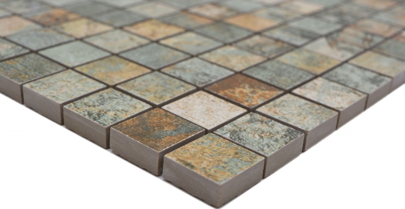 Mosaïque céramique grès cérame beige marron gris vert mat mur sol cuisine salle de bain douche MOS18-25CB_f
