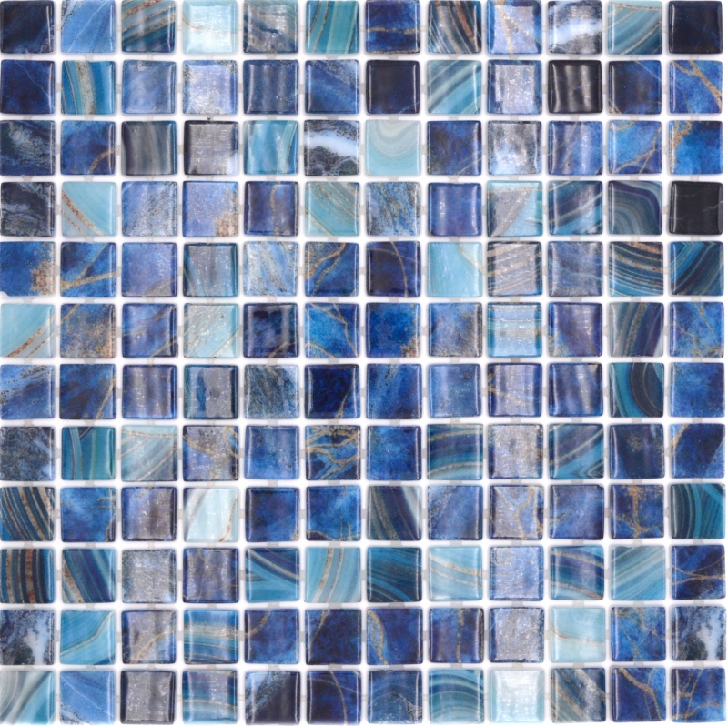 Mosaïque de piscine Mosaïque de verre bleu royal changeant brillant mur sol cuisine salle de bain douche MOS220-P56254_f