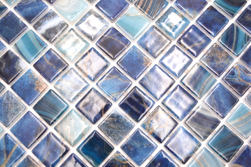 Mosaïque de piscine Mosaïque de verre bleu royal changeant brillant mur sol cuisine salle de bain douche MOS220-P56254_f