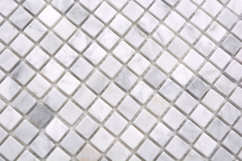 Mosaïque de pierre naturelle Marbre blanc aspect carrare mat mur sol cuisine salle de bain douche MOS38-15-2000_f