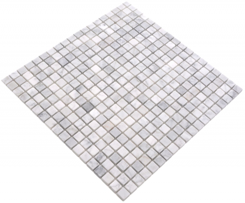 Mosaïque de pierre naturelle Marbre blanc aspect carrare mat mur sol cuisine salle de bain douche MOS38-15-2000_f