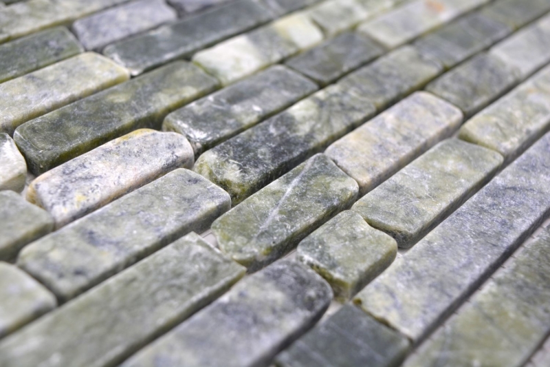 Pierre naturelle Carreaux de mosaïque Marbre vert mat mur sol cuisine salle de bain douche MOS40-0407_f