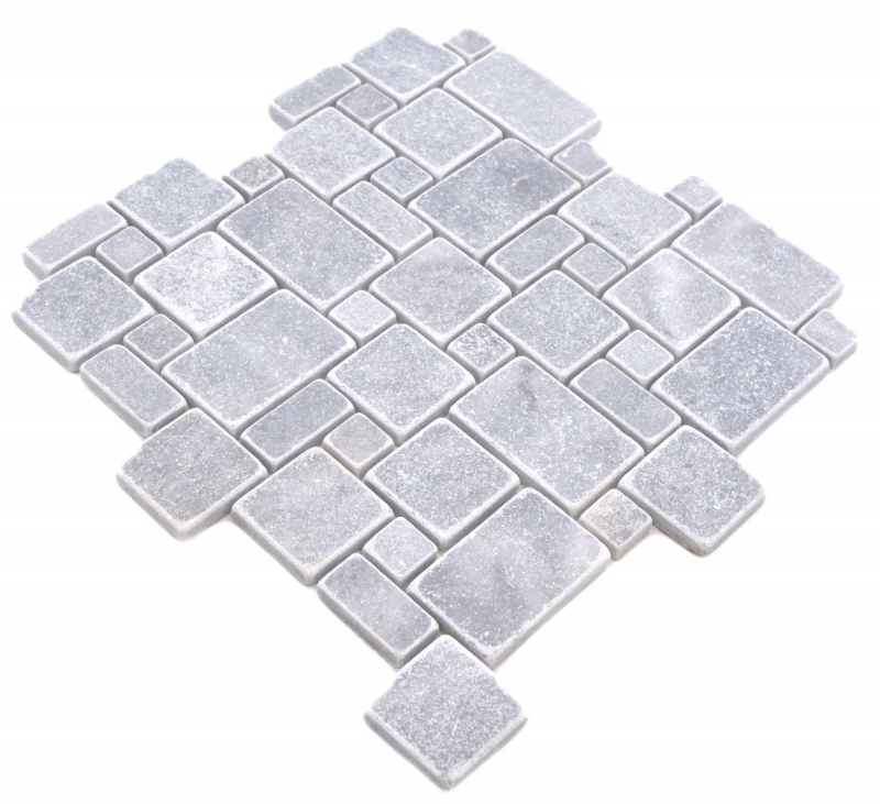 Pierre naturelle Carreaux de mosaïque Marbre gris clair mat mur sol cuisine salle de bain douche MOS40-FP40_f