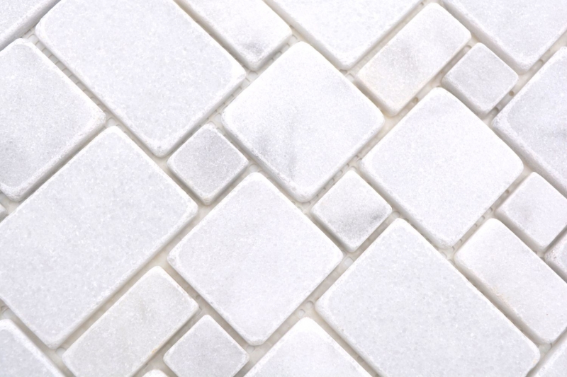 Pierre naturelle Carreaux de mosaïque Marbre blanc mat mur sol cuisine salle de bain douche MOS40-FP42_f