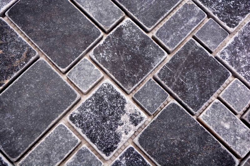 Pierre naturelle Carreaux de mosaïque Marbre noir mat mur sol cuisine salle de bain douche MOS40-FP43_f