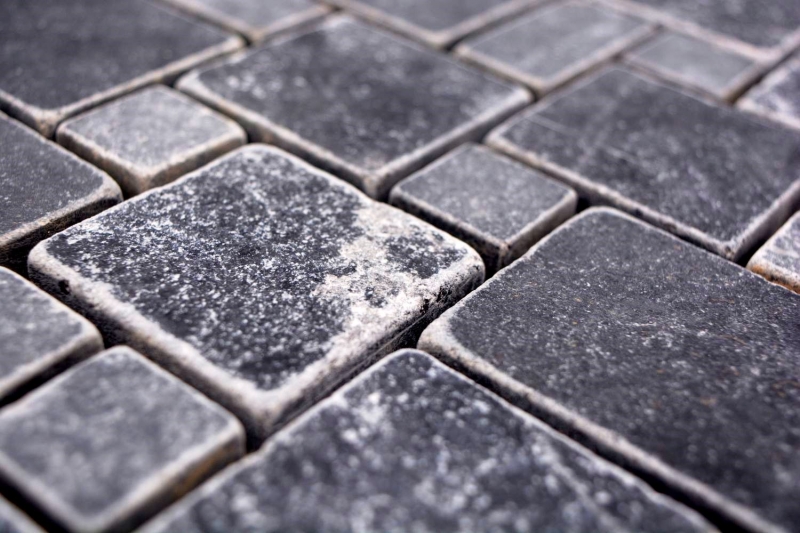 Pierre naturelle Carreaux de mosaïque Marbre noir mat mur sol cuisine salle de bain douche MOS40-FP43_f