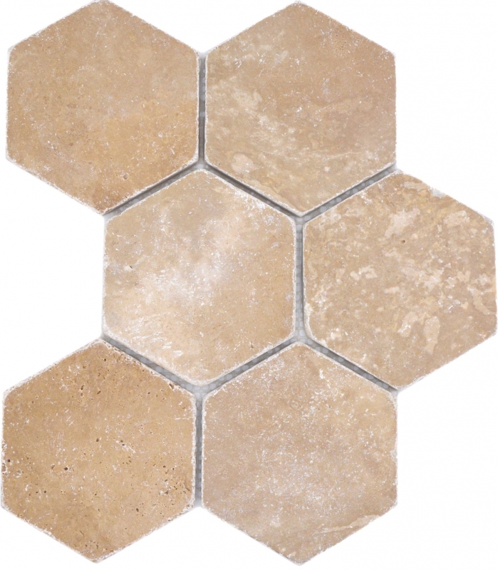 Pierre naturelle Carreaux de mosaïque Travertin noix mat mur sol cuisine salle de bain douche MOS42-HX144_f
