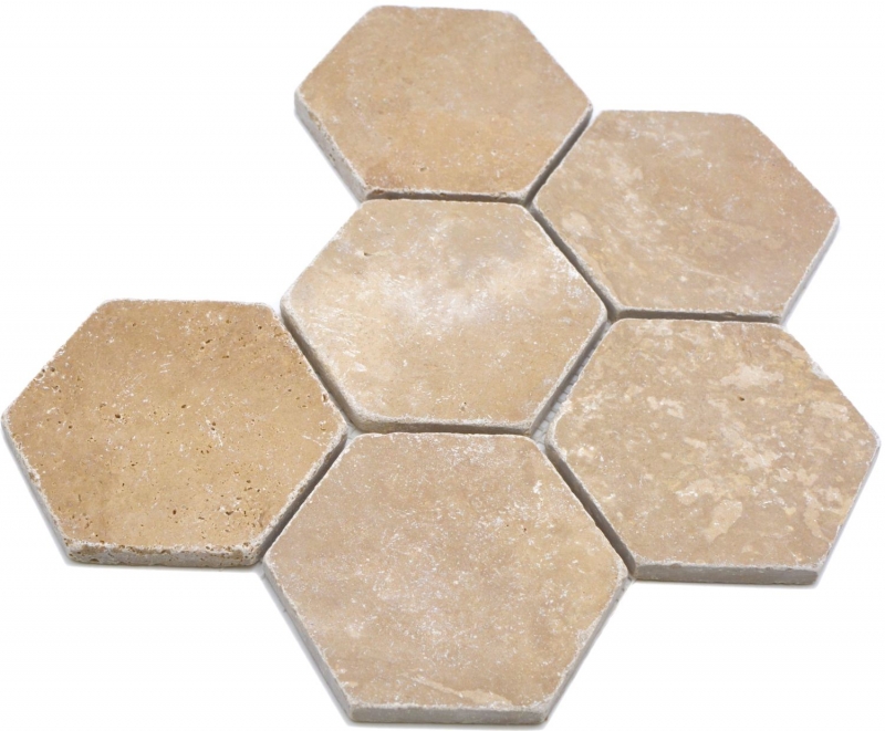 Pierre naturelle Carreaux de mosaïque Travertin noix mat mur sol cuisine salle de bain douche MOS42-HX144_f