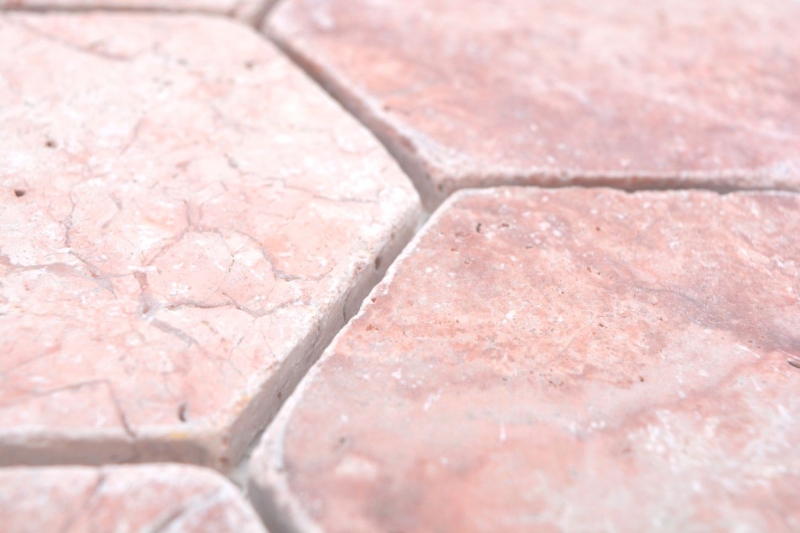 Pierre naturelle Carreaux de mosaïque Travertin rouge mat mur sol cuisine salle de bain douche MOS42-HX145_f