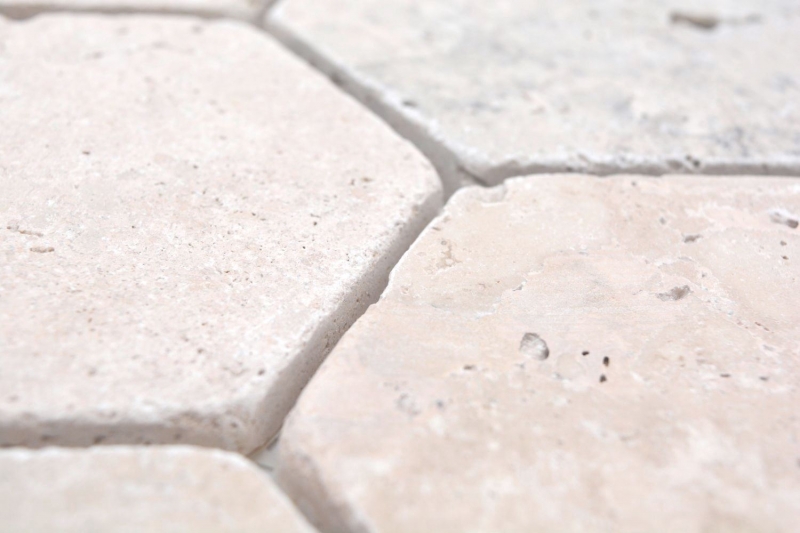 Pierre naturelle Carreaux de mosaïque Travertin beige mat mur sol cuisine salle de bain douche MOS42-HX146_f