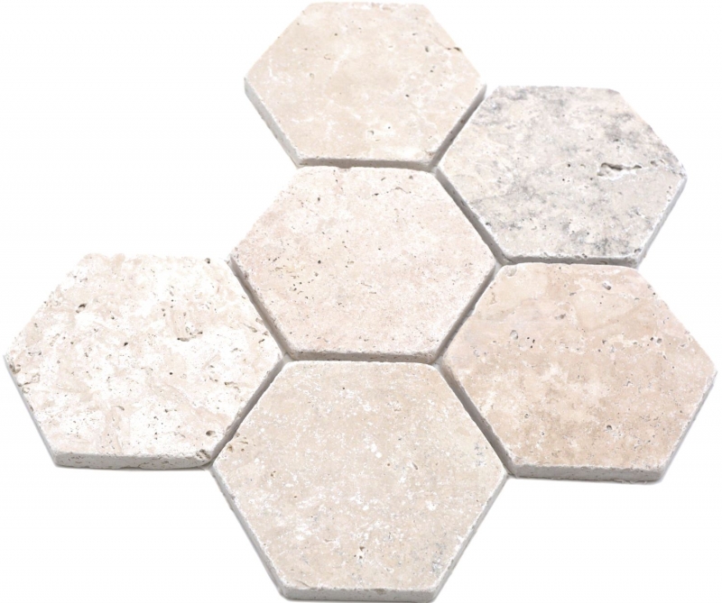 Pierre naturelle Carreaux de mosaïque Travertin beige mat mur sol cuisine salle de bain douche MOS42-HX146_f