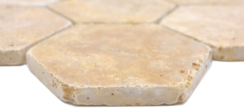 Pierre naturelle Carreaux de mosaïque Travertin jaune dor mat mur sol cuisine salle de bain douche MOS42-HX151_f