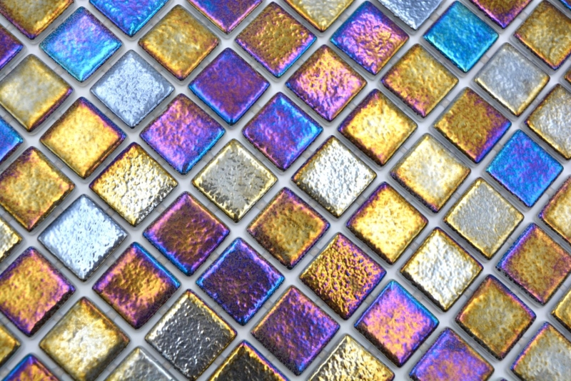 Mosaïque de piscine Mosaïque de verre noir multicolore irisé mur sol cuisine salle de bain douche MOS220-P55256_f