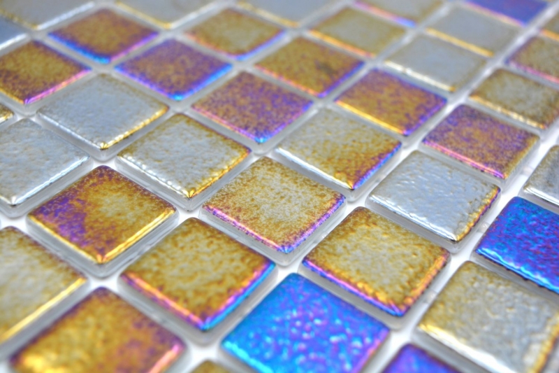 Mosaïque de piscine Mosaïque de verre noir multicolore irisé mur sol cuisine salle de bain douche MOS220-P55256_f