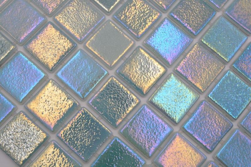 Mosaïque de piscine Mosaïque de verre Pastel vert irisé multicolore brillant mur sol cuisine salle de bain douche MOS220-P55383_f