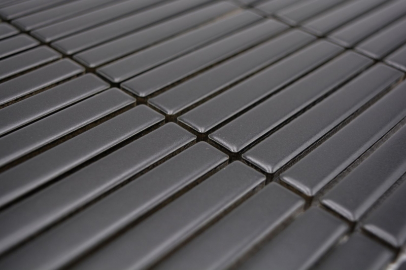 Mosaïque céramique Bâtonnets noir mat mur cuisine salle de bain douche MOS24-CG01_f