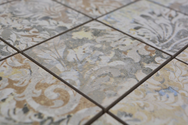 Motif main mosaïque céramique grès cérame multicolore mat mur sol cuisine salle de bain douche MOS16-71CS_m