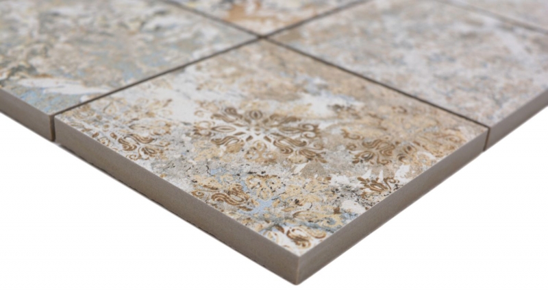 Motif main mosaïque céramique grès cérame multicolore mat mur sol cuisine salle de bain douche MOS23-95CS_m