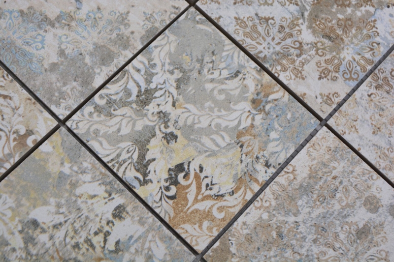 Motif main mosaïque céramique grès cérame multicolore mat mur sol cuisine salle de bain douche MOS23-95CS_m