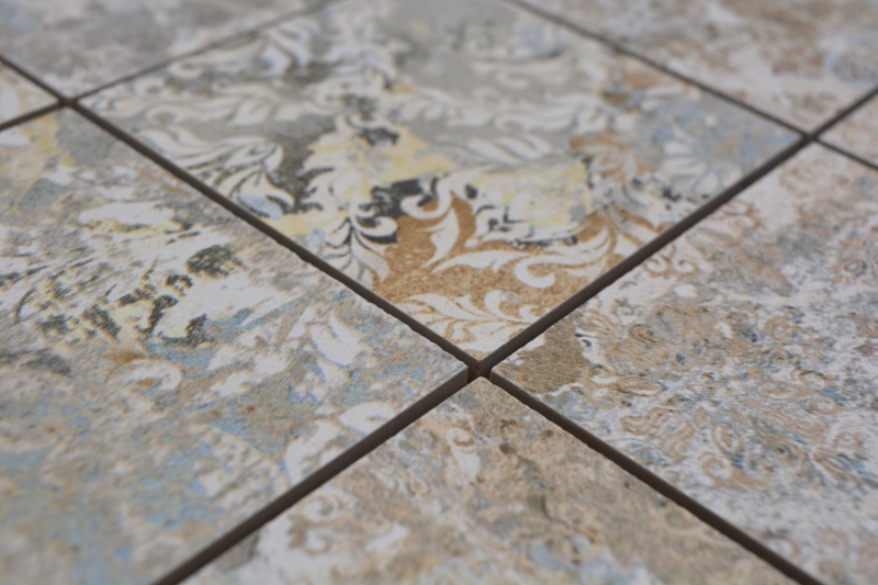 Motif main mosaïque céramique grès cérame multicolore mat mur sol cuisine salle de bain douche MOS23-95CS_m