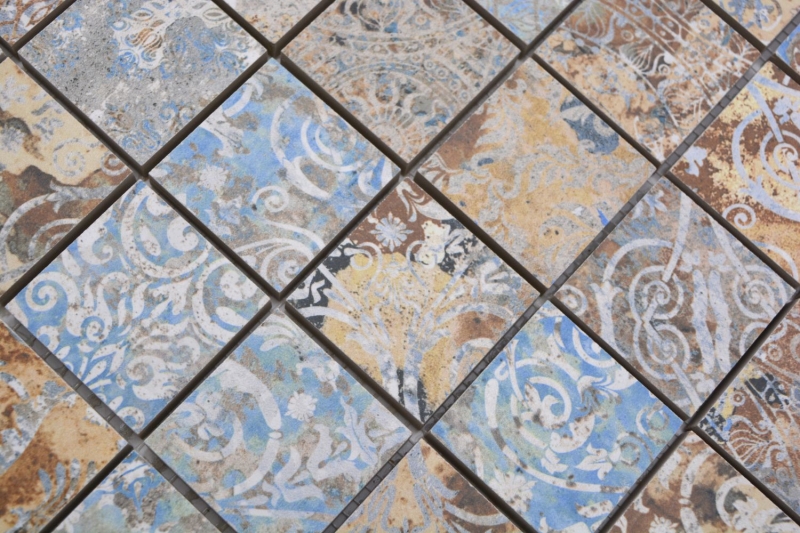 Motif main mosaïque céramique grès cérame fort multicolore mat mur sol cuisine salle de bain douche MOS14-47CV_m