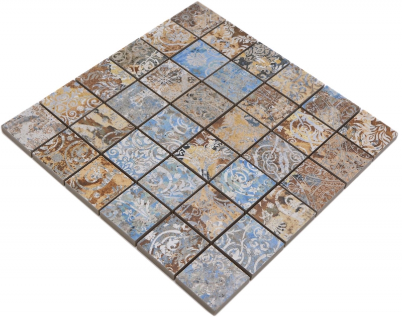 Motif main mosaïque céramique grès cérame fort multicolore mat mur sol cuisine salle de bain douche MOS14-47CV_m