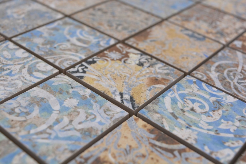 Motif main mosaïque céramique grès cérame fort multicolore mat mur sol cuisine salle de bain douche MOS14-47CV_m
