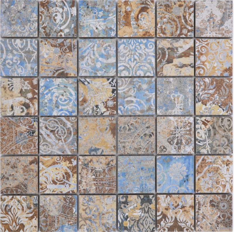 Motif main mosaïque céramique grès cérame fort multicolore mat mur sol cuisine salle de bain douche MOS14-47CV_m