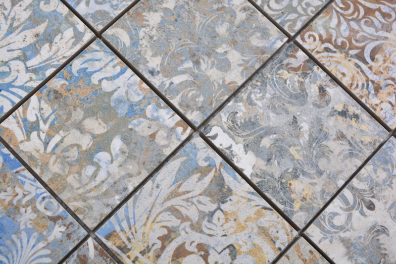 Motif main mosaïque céramique grès cérame fort multicolore mat mur sol cuisine salle de bain douche MOS16-71CV_m