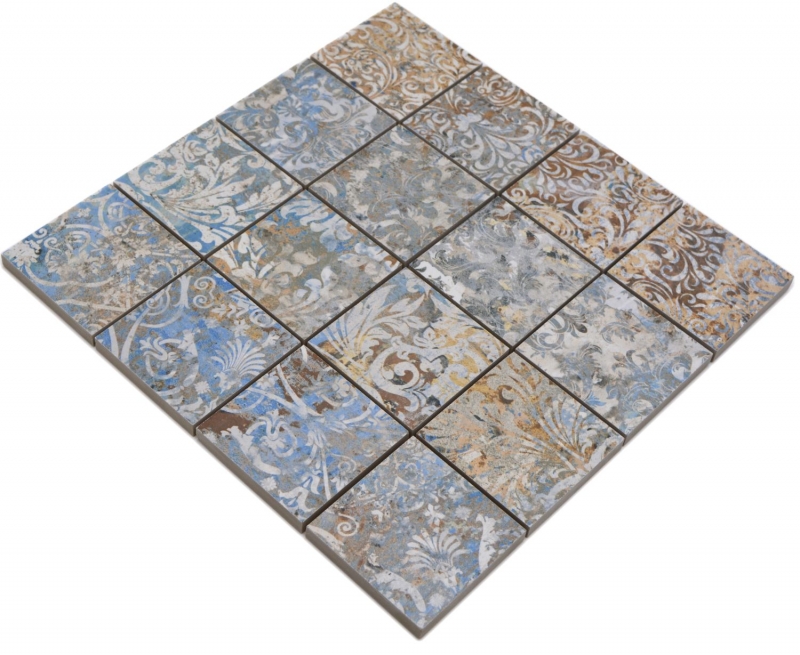 Motif main mosaïque céramique grès cérame fort multicolore mat mur sol cuisine salle de bain douche MOS16-71CV_m