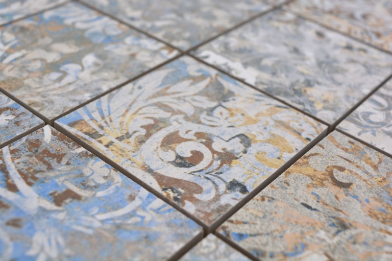 Motif main mosaïque céramique grès cérame fort multicolore mat mur sol cuisine salle de bain douche MOS16-71CV_m